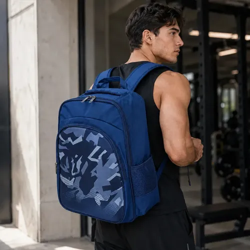 Mochila Escolar Super Eva Reforzada Azul de Poliéster para Universidad y Viajes