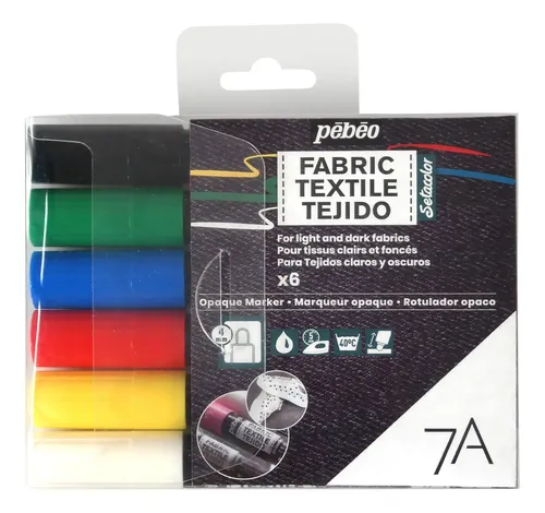 Pebeo 7a Marcador De Tela – Set Colores Duraderos Conjuntos.